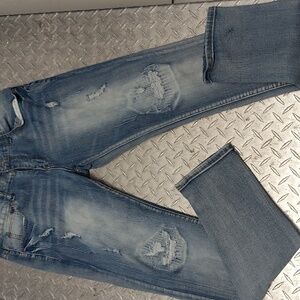 Dope work wear inspired distressed denim by blue cult. Size 32